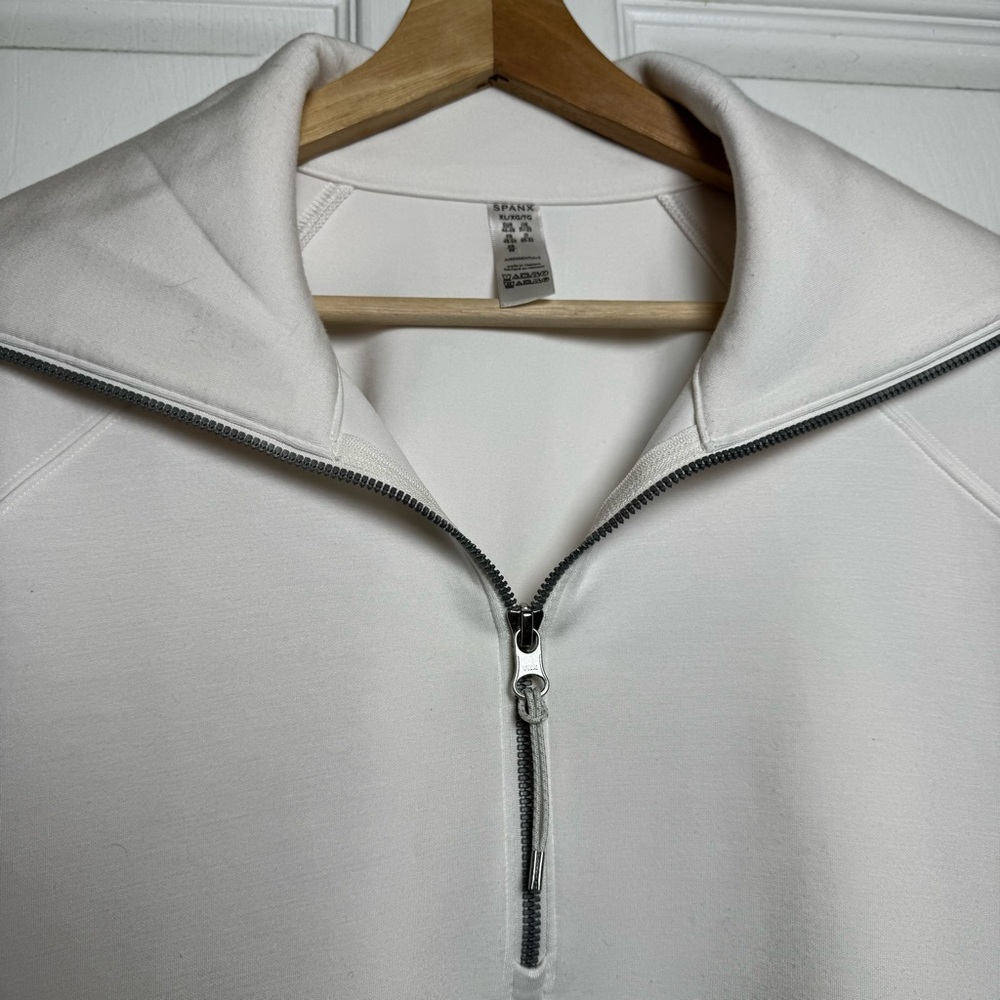 Spanx Airessentials Half Zip Pullover Ivory Soft … - image 2
